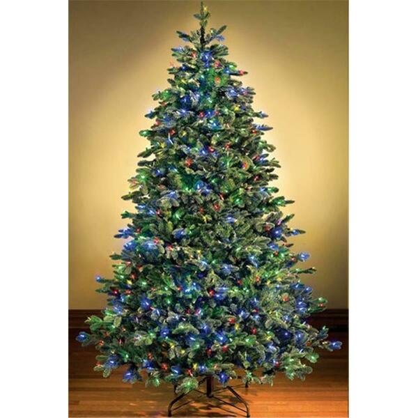 Queens Of Christmas Prelit 9 ft. UV Sequoia Tree 1015 Tips Lit with 400 5 Multi LEDs WL-TRSQ-09-L5M